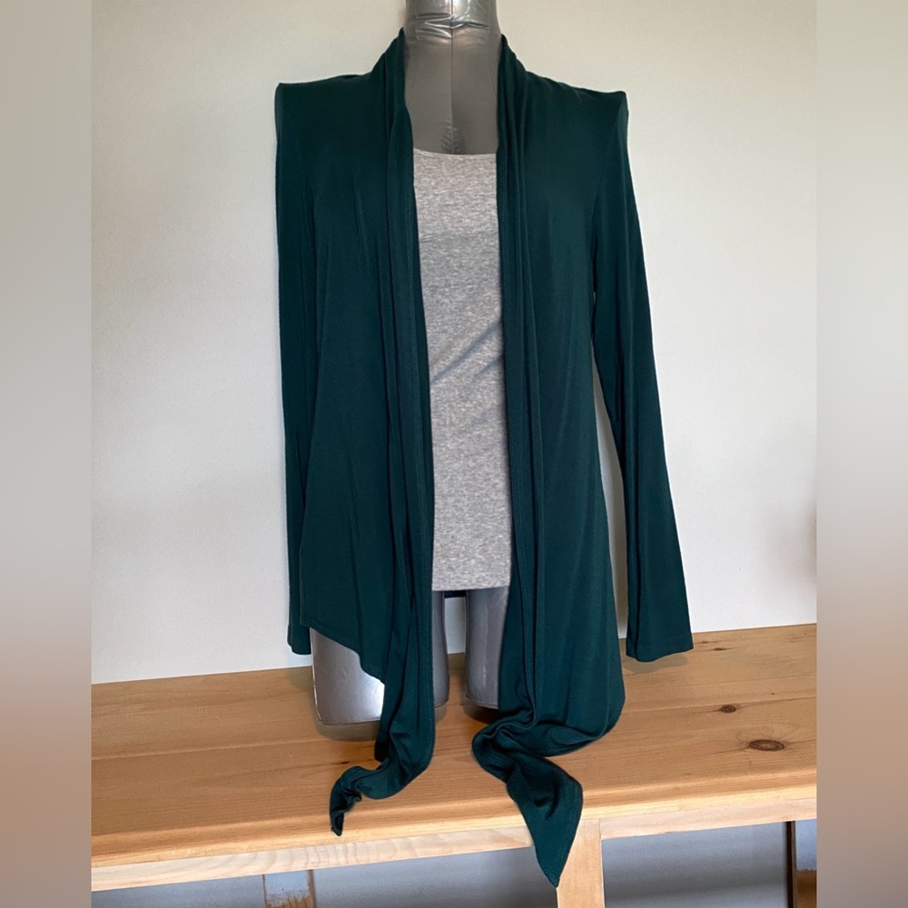 Andrea Behar waterfall cardigan, green, S